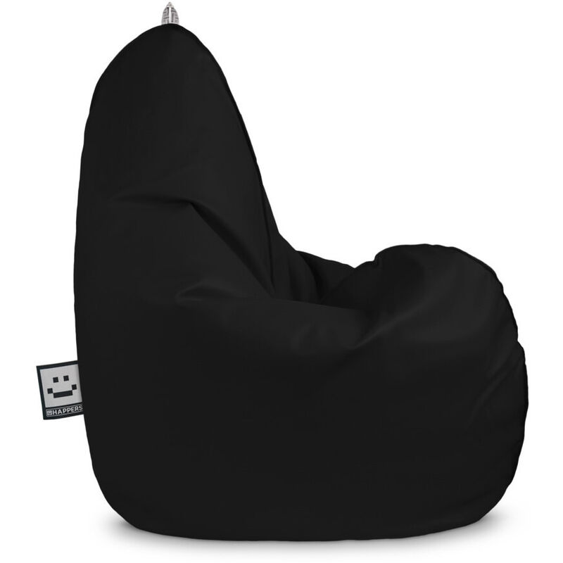 Pouf Poire Relax Similicuir Outdoor Noir Happers xl - Noir