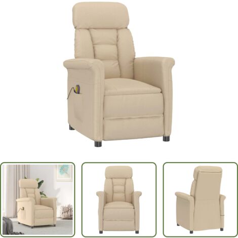 Relax -  Sedia da massaggio Crema 70.5 x 96.5 x 95 cm Tessuto e metallo