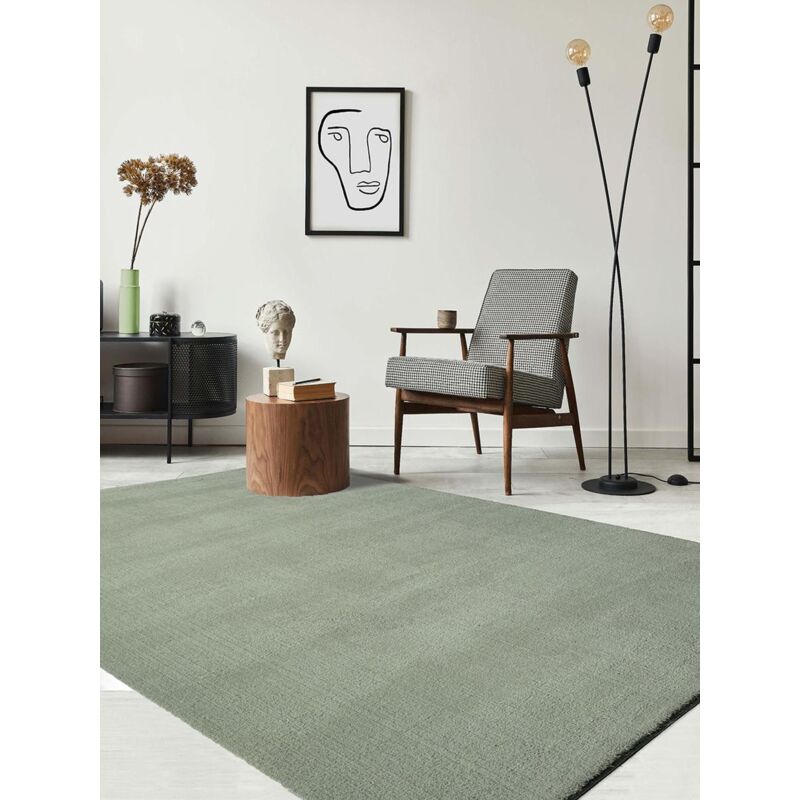 Relax tapis salon doux antidérapant lavable vert, 80 x 150 cm