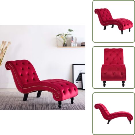 Relax - vidaXL Sdraio Rossa in Velluto - Comfort
