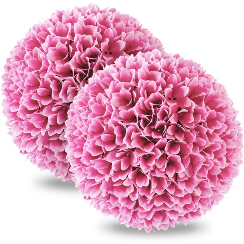 Relax4life - 2 Sphères de Plantes Artificielles 28 cm en pe, Sphère de Buisson Artificielle, Plantes Synthétiques pour Intérieur et Extérieur,