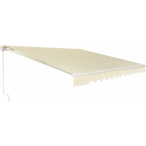 RELAX4LIFE 300 x 250 cm Tenda da Sole per Esterno Avvolgibile, Tenda da Esterno a Bracci Estensibili con Manovella Manuale, Angolazione Regolabile per Balcone e Terrazzo (3 x 2,5 m, beige)