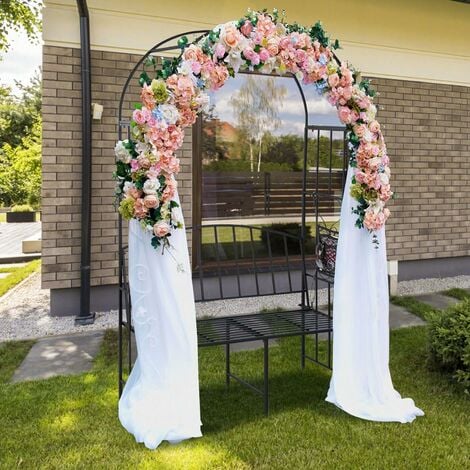 Arco da giardino per rose piante rampicanti 205x50x208cm acciaio