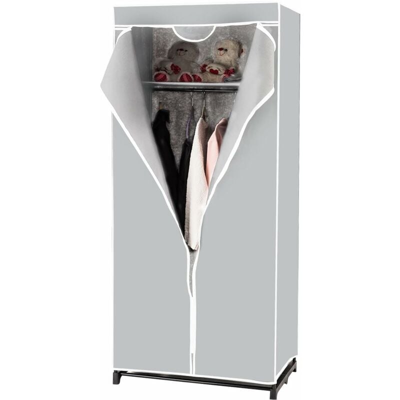 Relax4life - Armoire de Rangement en Tissu Non-tissé avec Structure Métallique, Penderie de Vêtement Pliable avec Grand Espace de Stockage pour