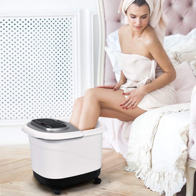Relax4life - Pediluvio Idromassaggio Elettrico 3 in 1 con Doccia, Riscaldamento Rapido e Mantenimento Temperatura, Sterilizzazione a Infrarossi e