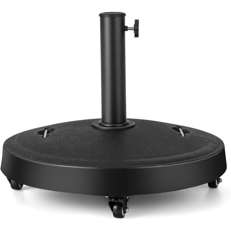 Base de Parasol à Roulettes, Support de Parasol Rond avec Poteaux de 38/48 mm - Relax4life