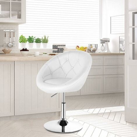 Wahson Fauteuil de Coiffeuse, Chaise Pivotante en Fausse Fourrure Fauteuil  Réglable en Hauteur Chaise pour Chambre/Bureau (Blanc)