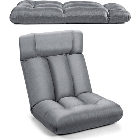 RELAX4LIFE Sedia da Pavimento Imbottita, Sedia Pieghevole da Pavimento con Schienale Regolabile in 5 Posizioni, Sedia Portatile con Materiali di Alta Qualità per Casa o Ufficio