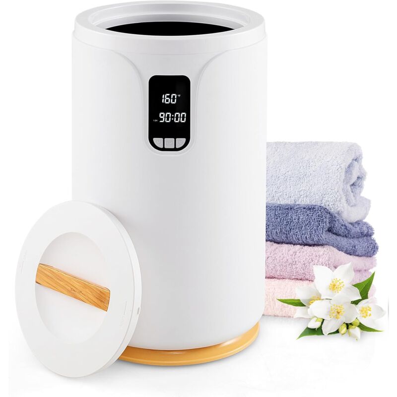 Relax4life - Chauffe-Serviettes, Seau à Serviettes Chaudes de 20 l, Temps de Chauffe de 30/60/90 Min, Programmation de 0,5 à 24 h, Lumière rvb,