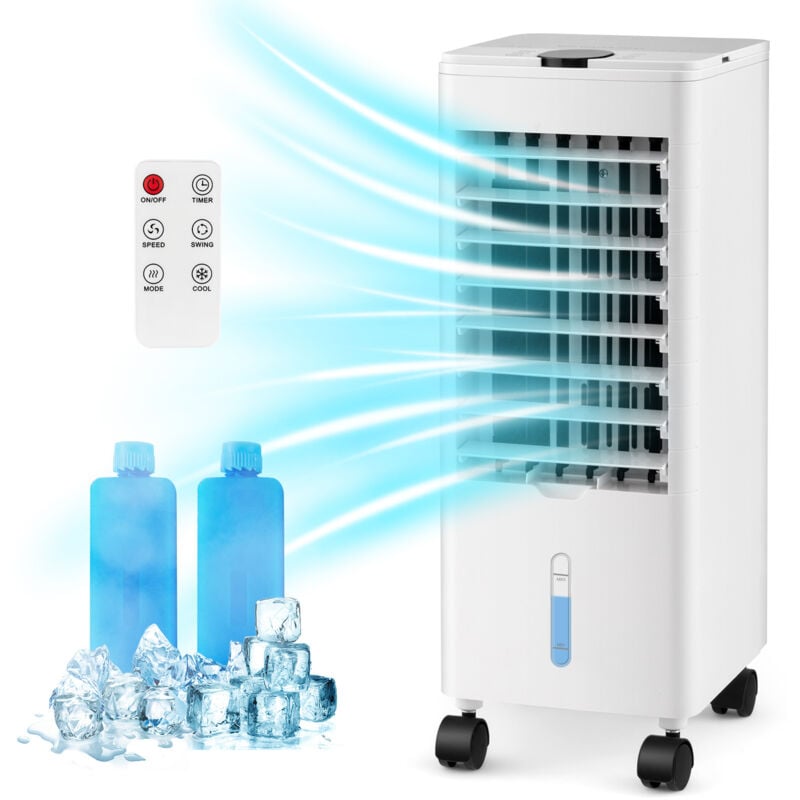 Relax4life - Climatiseur sans évacuation 3 en 1, Refroidisseur d'air & Ventilateur & Humidificateur, Climatiseur Mobile avec 3 Modes, Minuterie 12H,