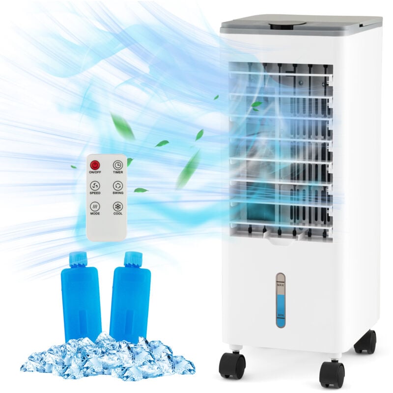 Climatiseur sans évacuation 3 en 1, Refroidisseur d'air & Ventilateur & Humidificateur, Climatiseur Mobile avec 3 Modes, Minuterie 12H, Double