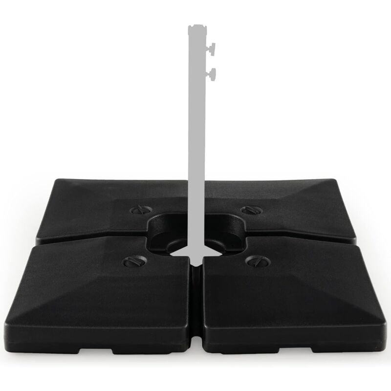 Relax4life - Dalle Parasol Déporté en hdpe à Remplir 80 l d'eau / 108 kg de Sable, Pied de Parasol Carré avec Poignée, Poids Parasol Lourd pour Cour