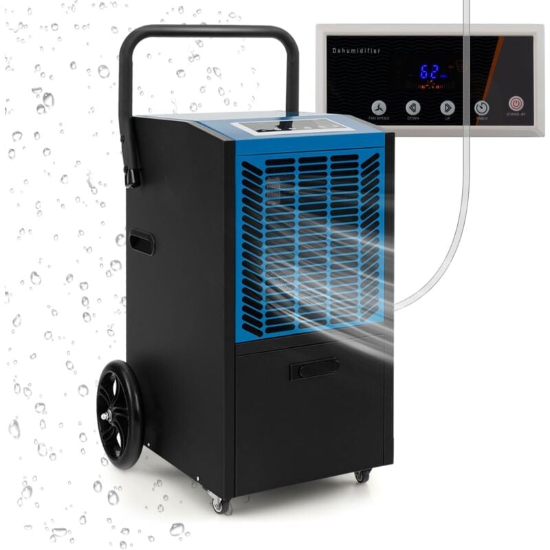 RELAX4LIFE Déshumidificateur Professionnel - Capacité 66L/24h, Surface 418m²/355m³ Déshumidificateur d'Air Industriel avec Pompe et Tuyau de Vidange