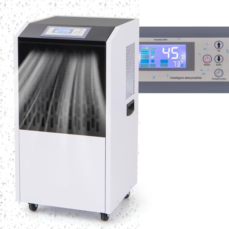 Relax4life - Déshumidificateur Professionnel jusqu'à 118L/J pour 790m³, déshumidification et désembuage, Déshumidificateur d'Air Industriel avec