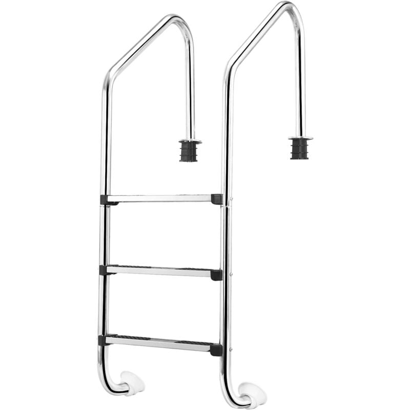 Relax4life - chelle de Piscine à 3 Marches en Acier Inoxydable avec Protection Antidérapante, Escalier de Piscine Chargeable à 150KG pour Piscines,