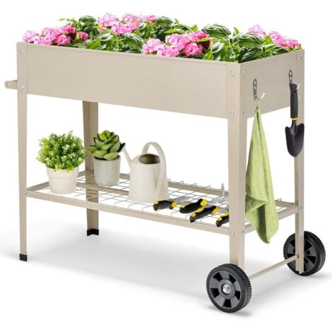 Fioriera Giardino，Flowerpot，Fioriera Da Esterno con Fodera Marrone  240x60x25cm Massello Abete CNWI681210 MaisonChic