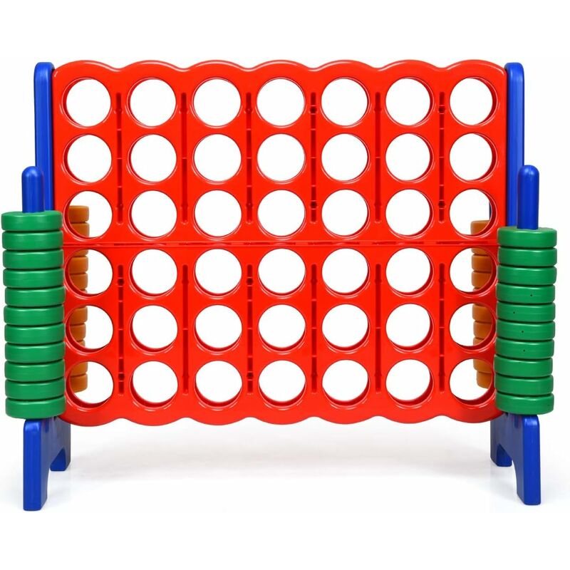 Relax4life - Jeu de Puissance 4 Géant avec 42 Anneaux, Jeu Straégie Ludique et Éducatif avec Levier de Réinitialisation pour Réunion, Famille (Bleu)