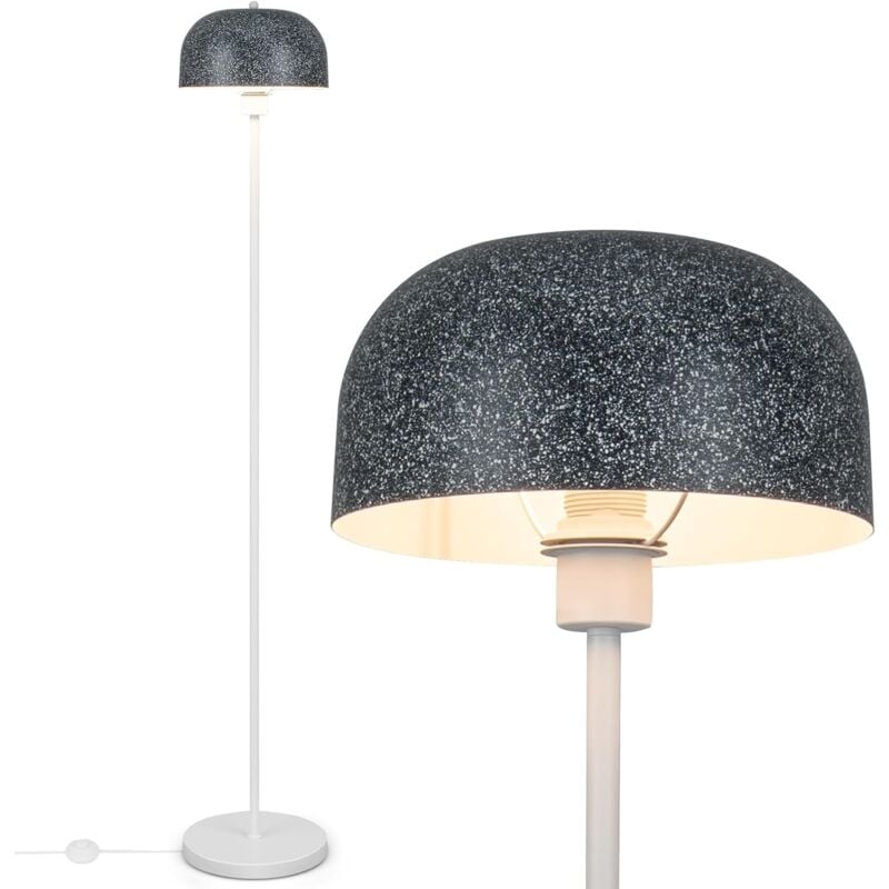 Relax4life - Lampadaire sur Pied Salon 146 cm, Lampe Sur Pied Moderne avec Abat-Jour Rond & Interrupteur à Pied, Douille E27 pour Salon, Bureau,