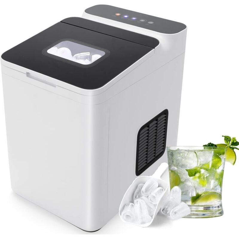 Relax4life - Machine à Glaçons 15kg en 24H Auto-Nettoyage, Machine à Glaçons de Comptoir 9 Glaçons en 8 Min Ice Maker pour Bar, Bureau, Maison,