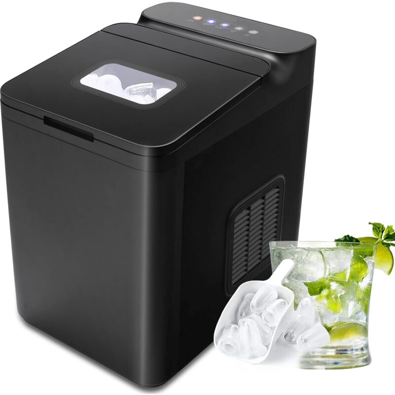 RELAX4LIFE Machine à Glaçons 15kg en 24H Auto-Nettoyage, Machine à Glaçons de Comptoir 9 Glaçons en 8 Min Ice Maker pour Bar, Bureau, Maison, Taille