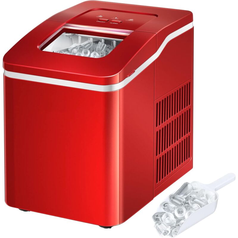 RELAX4LIFE Machine à Glaçons Automatique 12KG /24H avec Auto-Nettoyage, Affichage-LCD, Machine à Glaçons de Comptoir Portable 9 Glaçons par 8 Min