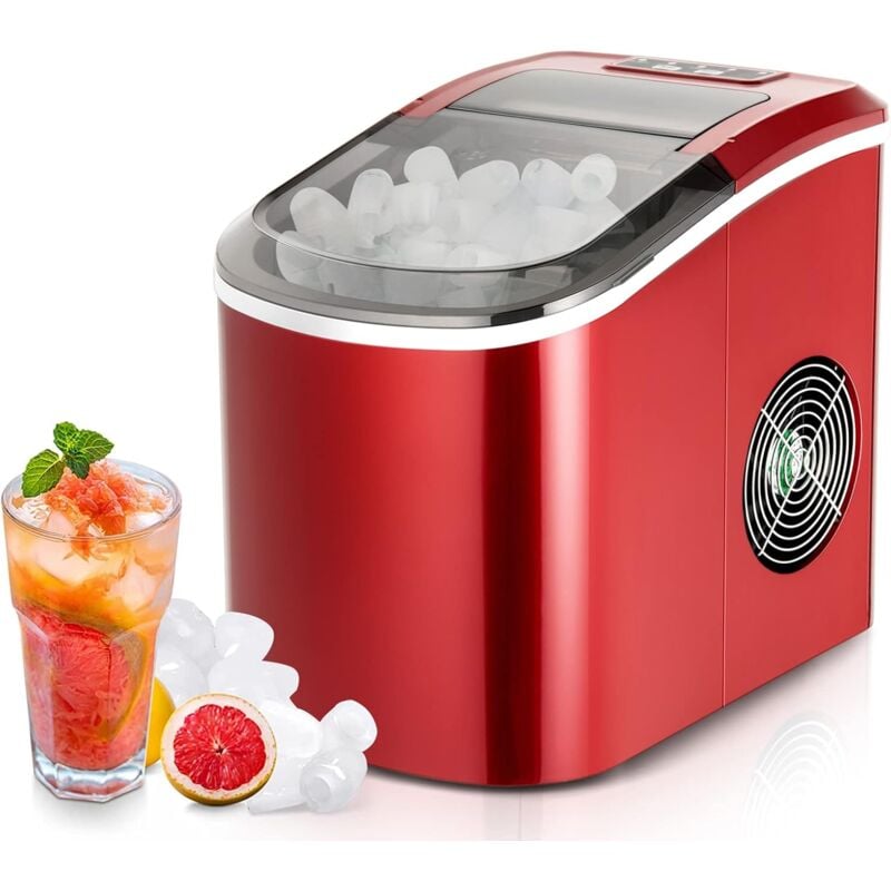 Relax4life - Machine à Glaçons Autonettoyante 12 kg en 24 h, 2 Tailles de Glaçons, 9 Glaçons en 6-13 Mins par Cycle, 2.2 l Réservoir d'Eau pour