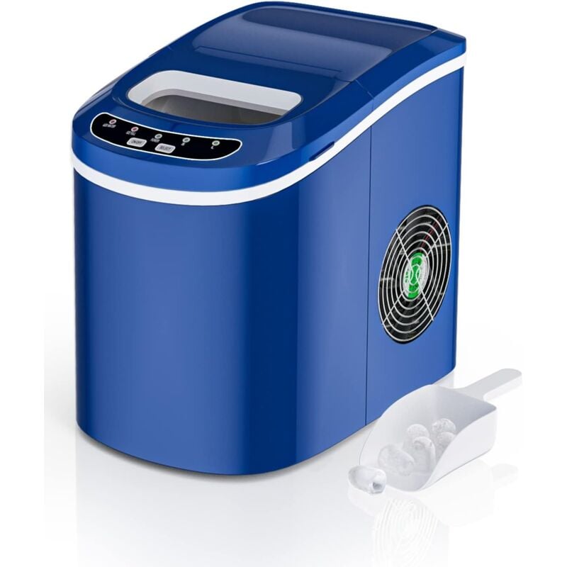 RELAX4LIFE Machine à Glaçons Autonettoyante 9 Glaçons en 6-13 Mins 12 KG en 24 H, 2 Tailles de Glaçons,Réservoir 2.2 L pour Bureau Cuisine Bar(bleu)