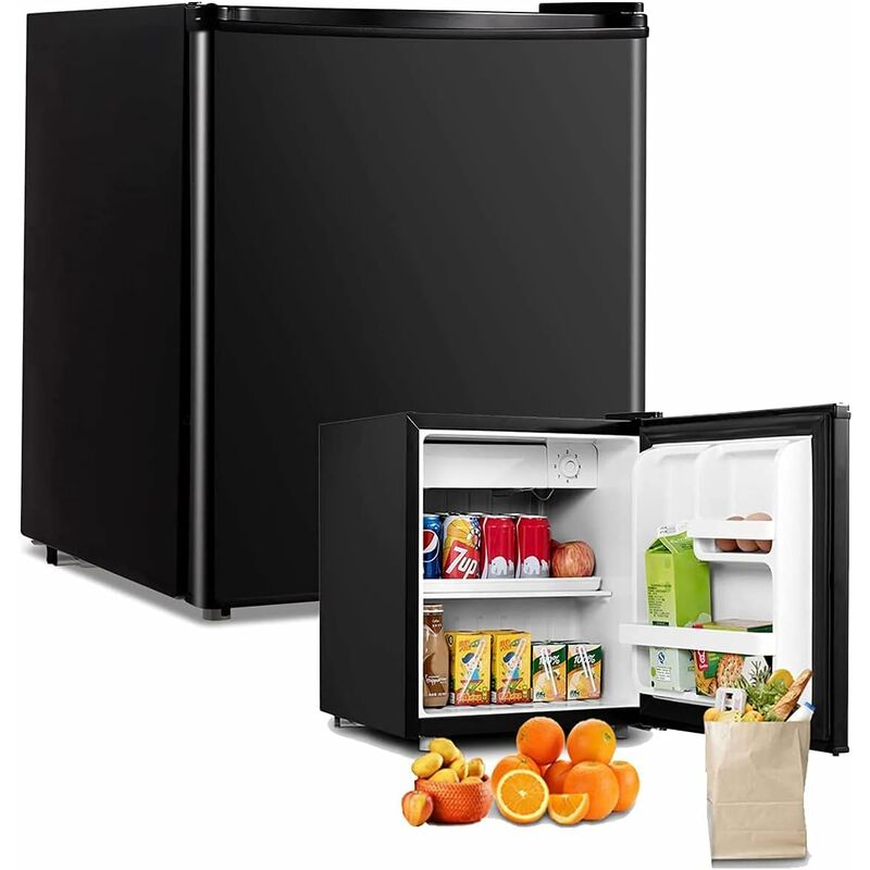 Relax4life - Mini frigo 46L avec Congélateur Porte Réversible, Mini Réfrigérateur Température Réglable 0 à 10°C, Freezer -3°C à 2°C, 46,5x44,5x49CM,