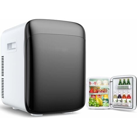 RELAX4LIFE Mini Frigo Portatile con Funzione Caldo e Freddo (Temperatura Regolabile -5 to 50℃) per Auto Camper Casa Ufficio con Portabottiglie, (Nero)