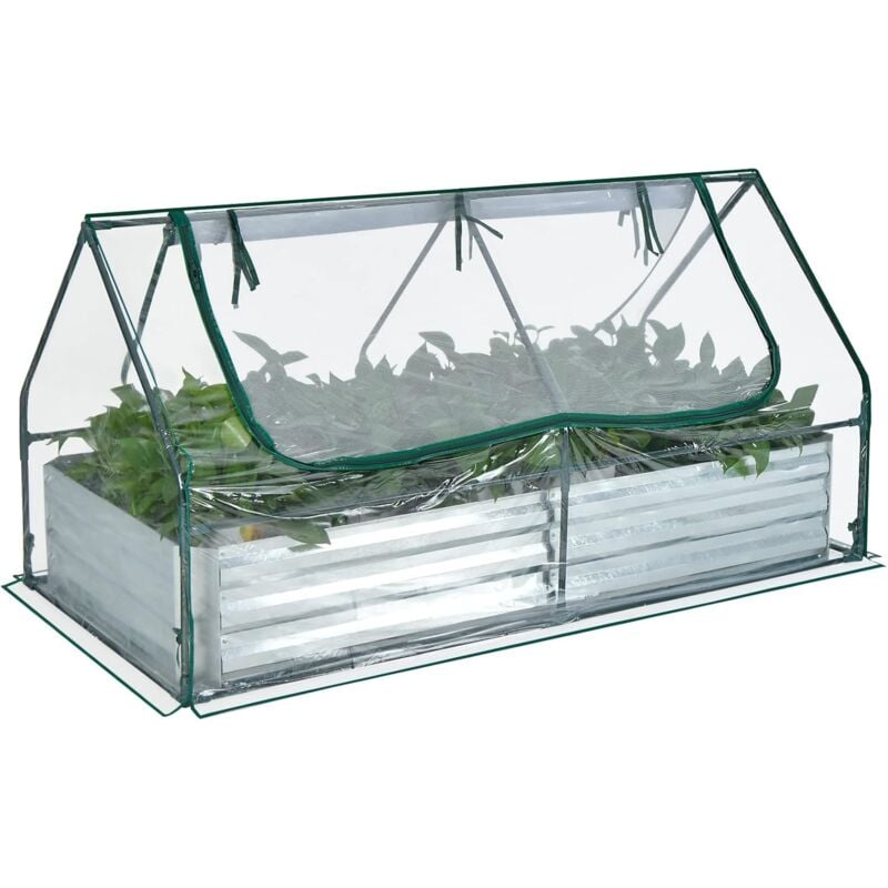 Relax4life - Mini Serre de Jardin en Sapin 91×90×180CM avec Couverture pvc Transparent, Châssis de Jardin Serre à Tomates pour Fruits, Légumes et