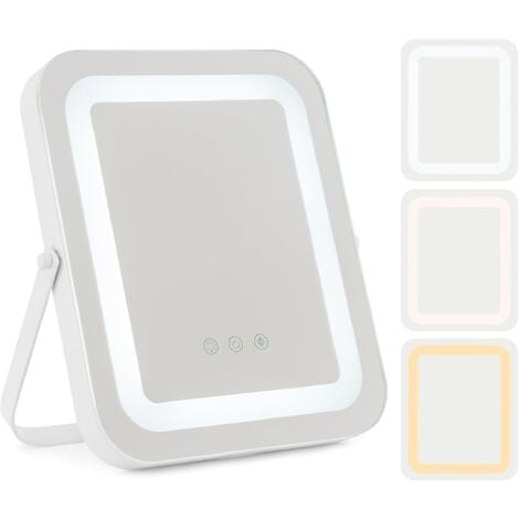 QYH Lumière de Miroir,Lampe de Maquillage Portable Sans fil Rechargeable  lumière avec 4 ampoules LED luminosité de Couleur Réglable,éclairage pour  Coiffeuse Salle de Bain Miroir : : Luminaires et Éclairage