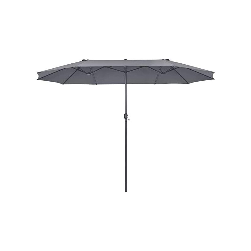 Relax4life - Parasol de Jardin Extérieur 470X280 cm, Parasol Double avec Manivelle, Parasol Plage Polyester Haute Densité avec Sangle de Fixation,
