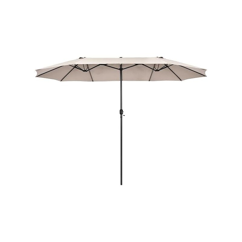 Relax4life - Parasol de Jardin Extérieur 470X280 cm, Parasol Double avec Manivelle, Parasol Plage Polyester Haute Densité avec Sangle de Fixation,