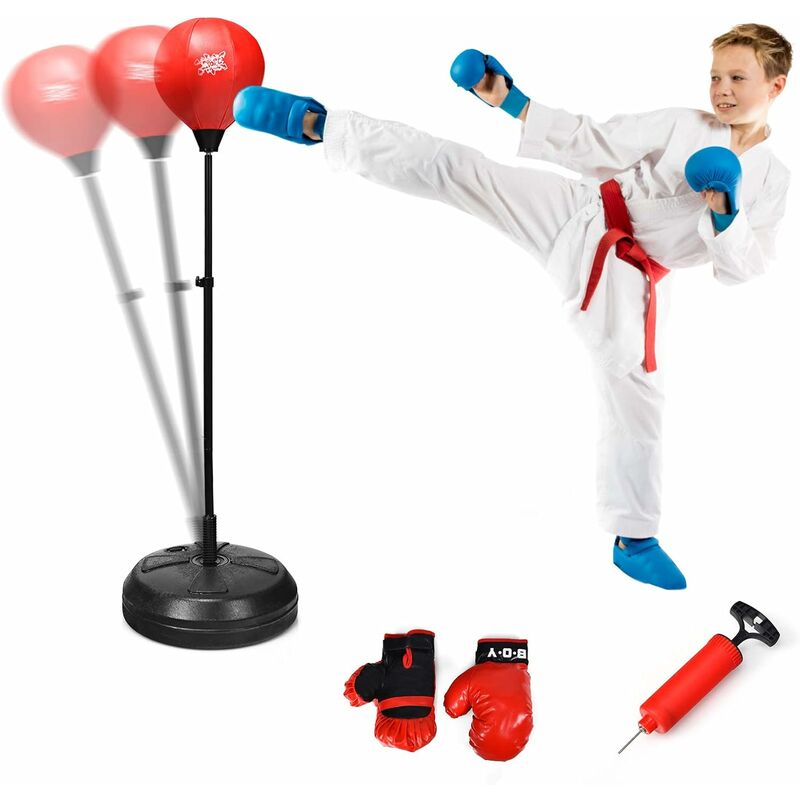 120cm Punching Ball, Sac de Boxe Gonflable pour Enfants, Punching