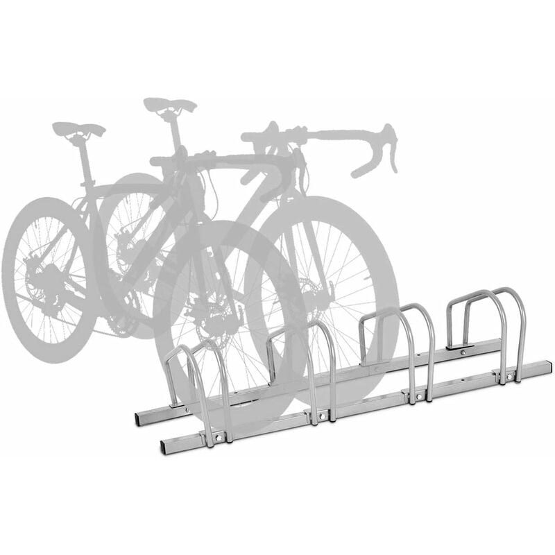 Relax4life - Râtelier 4 Vélos Système Range-vélo pour vtt/bmx, Support pour Bicyclette en Acier Revêtu, Fixation Sol/Mur Intérieur/Extérieur pour