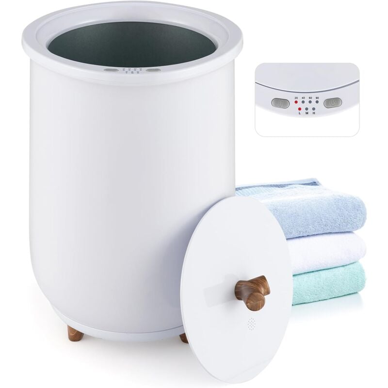 Relax4life - Seau Chauffe-Serviettes 20L avec Température Réglable à 3 Niveaux, Affichage led, Minuterie 20min-90min, Support de Disque Parfumé,