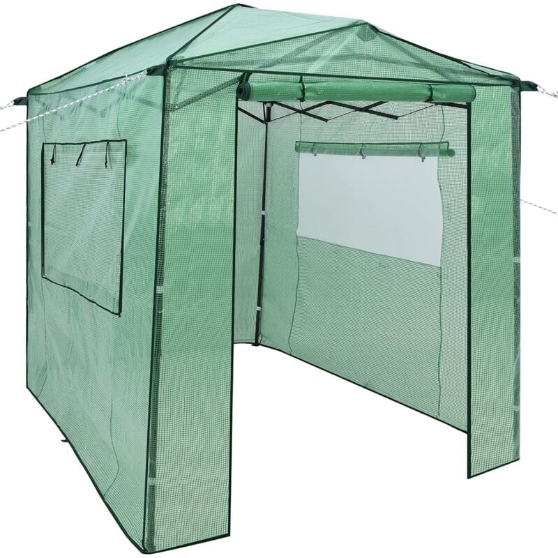 Relax4life - Serre de Jadin 180X250X230 cm en Métal + Bâche pe, Tente Abri Plante à Hauteur Réglable avec Porte & Fenêtre Enroulabres, Anti-UV