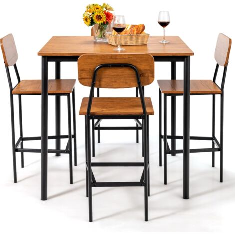 Set Tavolo Da Pranzo Con 6 Sgabelli - Bianco E Nero, Acciaio, 140x70x76 Cm, Portata 120 Kg - Foto 13