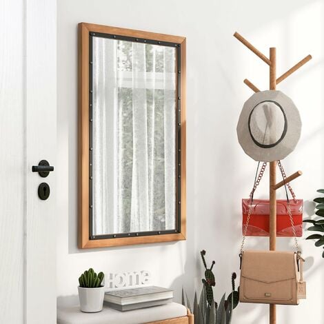 Specchio da muro cornice in legno grigio 50x70 cm