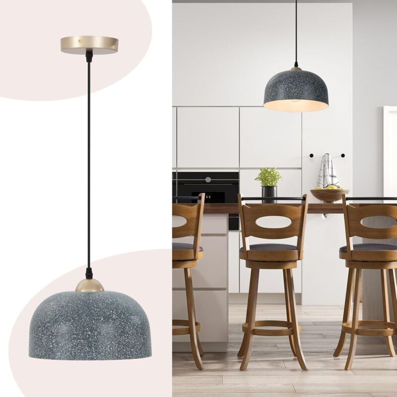 Relax4life - Suspension Luminaire, Lustre Plafonnier Suspendu Moderne avec Socle Métallique, Hauteur de Suspension Réglable, Douille E27, pour