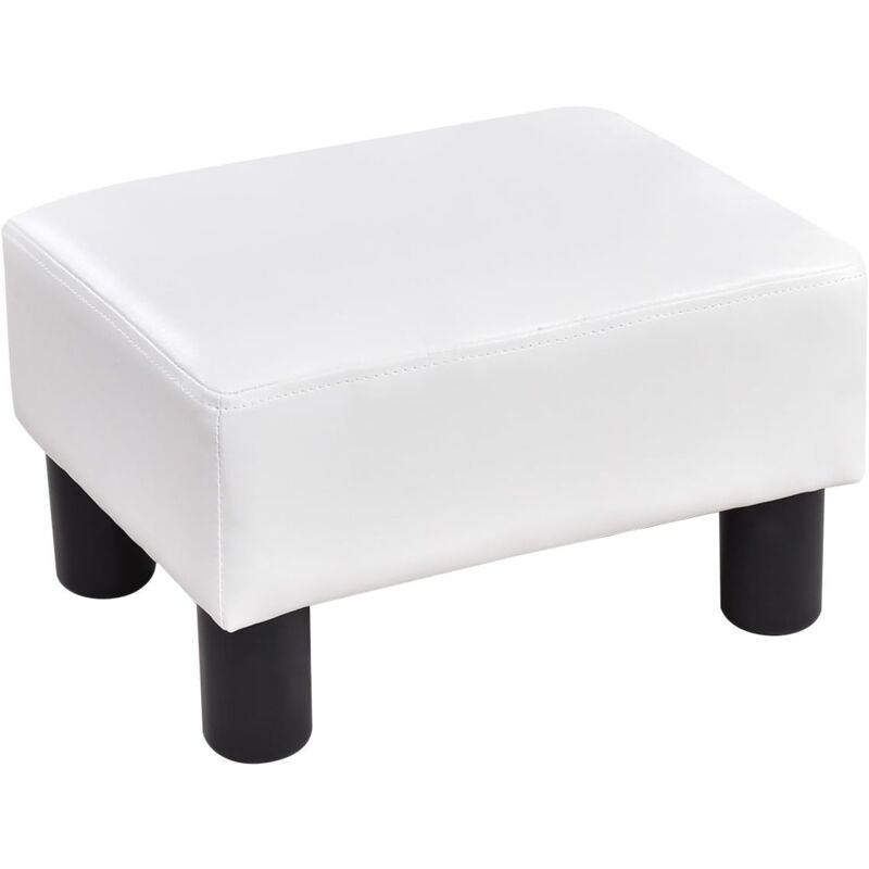Relax4life - Tabouret Pouf Rectangulaire en Cuir pu Rempli de l' Éponge Épaisse, Repose-Pieds Multifonctionnel avec Siège Confortable Idéal pour