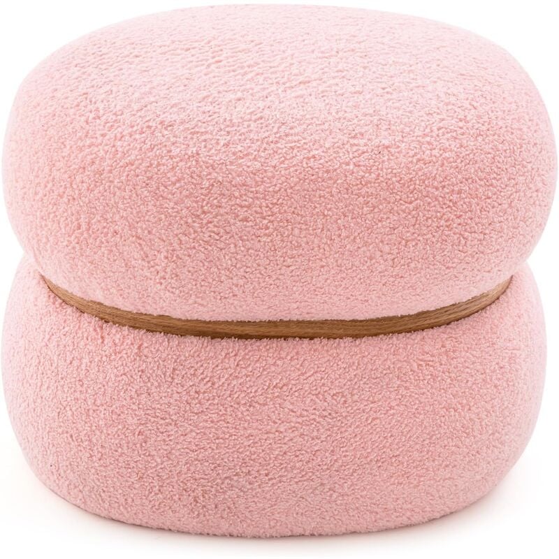 Relax4life - Tabouret Rembourré en Velours Ovale, Tabouret de Coiffeuse avec Coussinets Antidérapants, Repose-Pieds Pouf pour Chambre, Salon, Entrée,