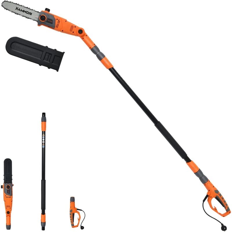 Relax4life - Taille-haie 750W Tube d'Extension 212-286CM, Tronçonneuse Élagueuse Angle Ajustable -30° à30°, Système de Tension Automatique, Vitesse