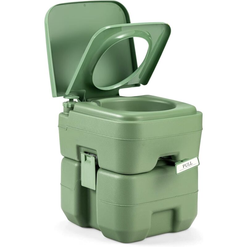 Relax4life - Toilette Portable 20L wc Chimique pour Camping, Chantier, Bateau, Vert