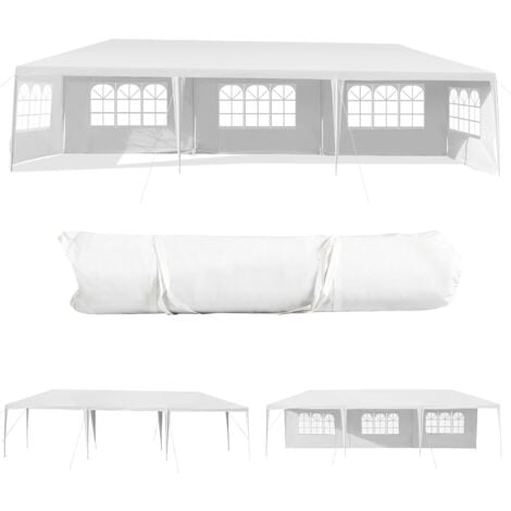 RELAX4LIFE Tonnelle de Jardin 3x9m avec 5 Parois et Fenêtre pour Fête, Mariage, Barnum Extérieure en PE Imperméable, Pavillon Extérieur pour Terrasse et Patio