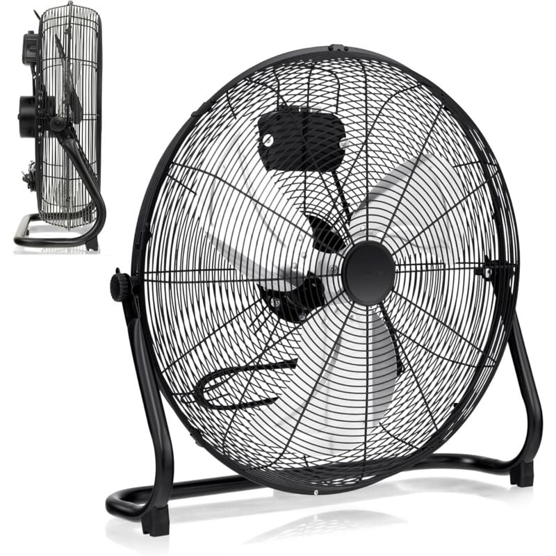 Relax4life - Ventilateur de Sol Industrel Dia.60CM 350W 3 Vitesses, Ventilateur à Tambour 24 Pouces Mobile avec Poignée pour Magasin Garage Usine