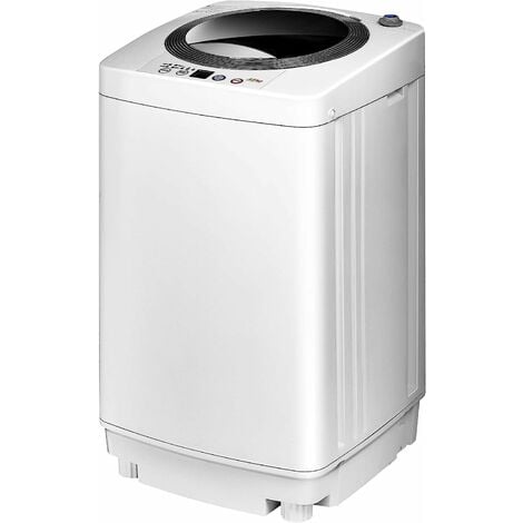 RELAX4LIFE Waschmaschine Vollautomat, Waschvollautomat 3,5kg mit Pump & Display, Wasserstand- und Modussteuerung, Miniwaschmaschine mit Schleuder 43x43x75 cm, weiss