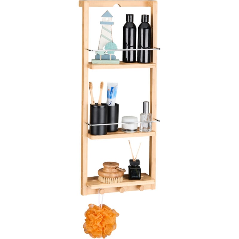 

10017163 - Estantería para ducha con tres niveles, bambú