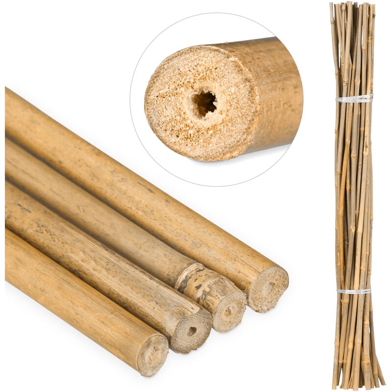 Relaxdays - Tiges en bambou 105 cm, lot de 250, en bambou naturel, tuteur pour plantes ou décoration, bâtons pour bricoler, naturel