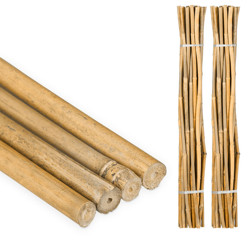 Relaxdays - Tiges en bambou 120 cm, lot de 50, en bambou naturel, tuteur pour plantes ou décoration, bâtons pour bricoler, naturel